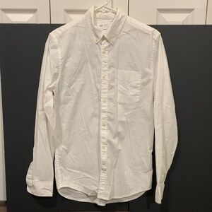 GAP Men's Classic White Button Down Shirt Slim Fit Stretch Soft Poplin
